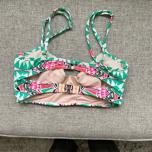 Mara Hoffman Mint and Pink Patterned Bikini top - Picture 6 of 6